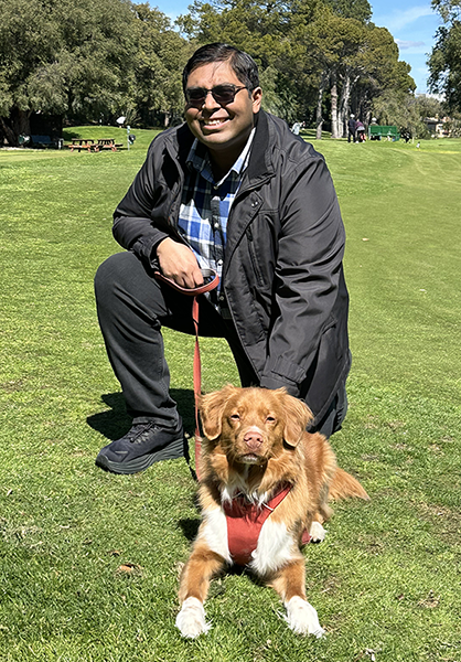 Ryan Fernandes with community members
